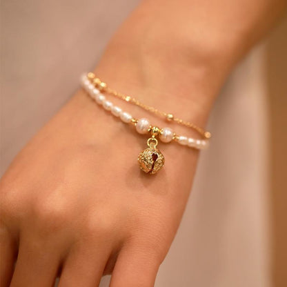 Perlen-Glocken-Doppelarmband