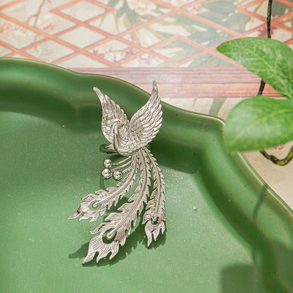 Retro chinesischer Phönix offener Ring-Sterlingsilber