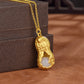 Peanut Inlaid Hetian Jade Pendant Necklace