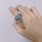 Lotus Fish Tassel Vintage Ethnic Style Blessing Ring-Sterling Silver