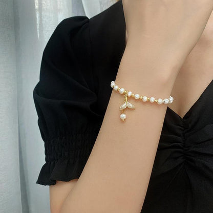 Kristall-Fischschwanz-Perlenarmband