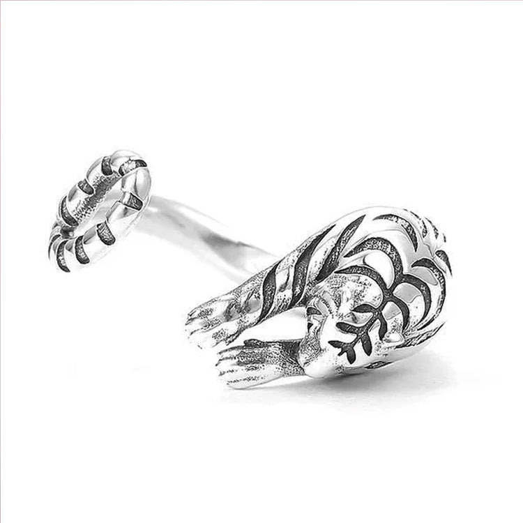 China-Chic personality retro tiger opening men's ring