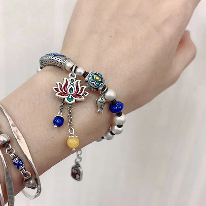Lotusfisch-Ellbogen-Armband nach alter Methode – Sterlingsilber