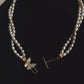 Double layer freshwater Nacre shell butterfly necklace