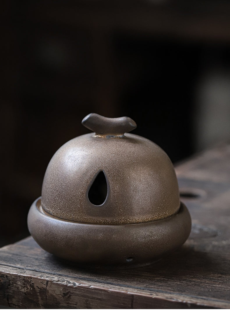 Antique Rust Glazed Ceramic Incense Stove