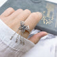 Antique Butterfly Hollow Tassel Ring