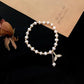 Crystal fishtail pearl bracelet