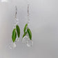 Chinoiserie bamboo leaf water drop beaded earrings