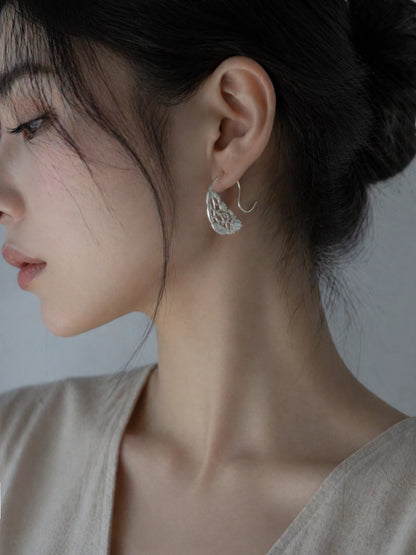 Lotus Step Earrings – Hollow Carved Chinese Style Zen Aesthetic Drop Earrings