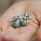 Jade Bead Lotus Drop Earrings – Vintage Chinese Style Elegant Jewelry