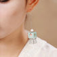 New Chinese Style Blue Lantern Drop Earrings – Hanfu & Qipao Elegant Jewelry