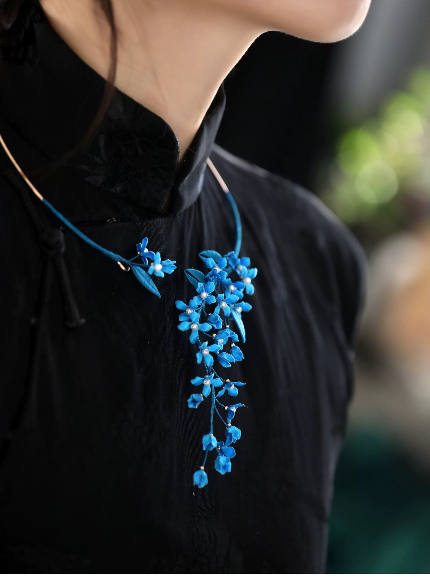 Guofeng Osmanthus Collar Necklace – Elegant Qipao Accessory