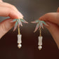 Chinese Bamboo Leaf Tassel Earrings – Vintage Oriental Bamboo Joint Earrings for Qipao