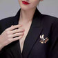 Vintage Chinese Crane & Plum Blossom Brooch – Elegant Oriental Lapel Pin for Women