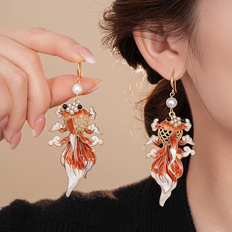 Chinese Style Branch & Faux Pearl Adjustable Ring – Elegant Alloy Open Ring for Women