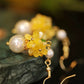 New Chinese Style Osmanthus Earrings – Vintage Floral Dangle Earrings with Oriental Charm