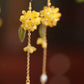 New Chinese Style Osmanthus Earrings – Vintage Floral Dangle Earrings with Oriental Charm