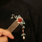 Peacock Blue Auspicious Cloud Hairpin – New Chinese Style Enamel Hair Accessory（A pair）