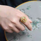 Adjustable S925 Silver Gold-Plated Jade, Red Agate, and Pearl Ring – Palace-Style Classical Chinese Open Finger Ring