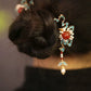 Peacock Blue Auspicious Cloud Hairpin – New Chinese Style Enamel Hair Accessory（A pair）