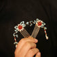 Peacock Blue Auspicious Cloud Hairpin – New Chinese Style Enamel Hair Accessory（A pair）