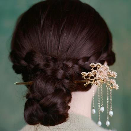 Pearl Flower Tassel Hairpin