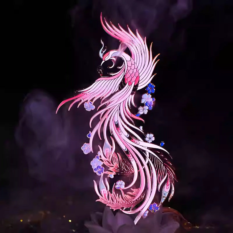Pink Phoenix Metal Bookmark – Stainless Steel Hollow Enamel Chinese Style Elegant Gift