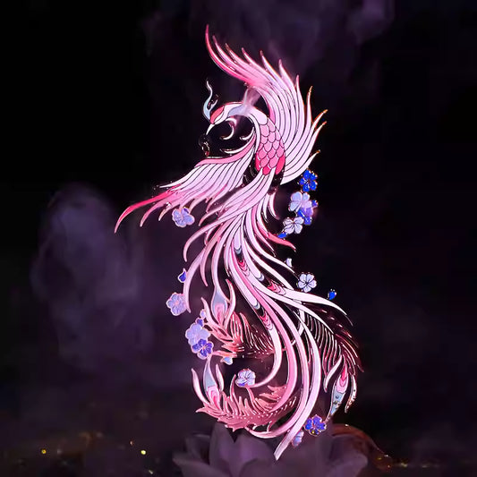 Pink Phoenix Metal Bookmark – Stainless Steel Hollow Enamel Chinese Style Elegant Gift