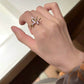 Purple Drip-Glaze Iris Flower Adjustable Ring