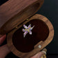 Purple Drip-Glaze Iris Flower Adjustable Ring