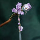 Purple Iris Velvet Flower Sandalwood Hairpin – New Chinese Style Tassel Hair Ornament