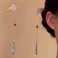 Elegant Blue Teardrop Hairpin – New Chinese Style Hair Stick for Hanfu, Qipao and Formal Wear