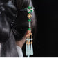Elegant Green Tassel Hairpin – Chinese Style Wooden Hair Accessory for Hanfu Styling