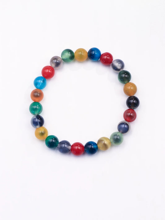 Natural Candy-Heart Agate Bracelet – Grounding, Joy & Aura Cleansing Crystal Jewelry