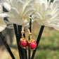 Cinnabar Red Earrings – Chinese Vintage Style Earrings for Women | Lucky Red Jewelry Gift