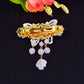 Retro Chinese Butterfly 6 Beads 4 flower Hair Clip