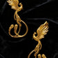 New Chinese Style Phoenix Earrings – Vintage Tang Dynasty Inspired Gold Drop Earrings