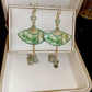 Oriental Green Fan Tassel Earrings – Elegant Vintage Chinese Style Ear Accessories