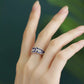 925 Silver Blue-and-White Porcelain Flower Ring – Vintage Chinese Style Open Adjustable Ring for Women