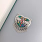 Ethnic Vintage Heart Necklace with Cloisonné Enamel Coin Pendant – 999 Sterling Silver