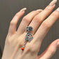Rose Butterfly Tassel Ring – Vintage Chinese Adjustable Open Ring