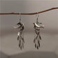 S925 Sterling Silver Swallow Leaf Tassel Earrings – New Chinese Style Vintage Dangle Earrings