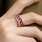S925 Silver Cinnabar Heart Sutra Ring – Adjustable Six-Syllable Mantra Ring for Women, 2026 New Vintage Style