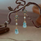 S925 Silver Cloisonné Bamboo Leaf Earrings with Jade Gourd Drop – New Chinese Style Hanfu Jewelry