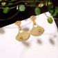 White Jade Fan S925 Gold-Plated Silver Hetian Jade Bamboo Palace Style Chinese Earrings for Women