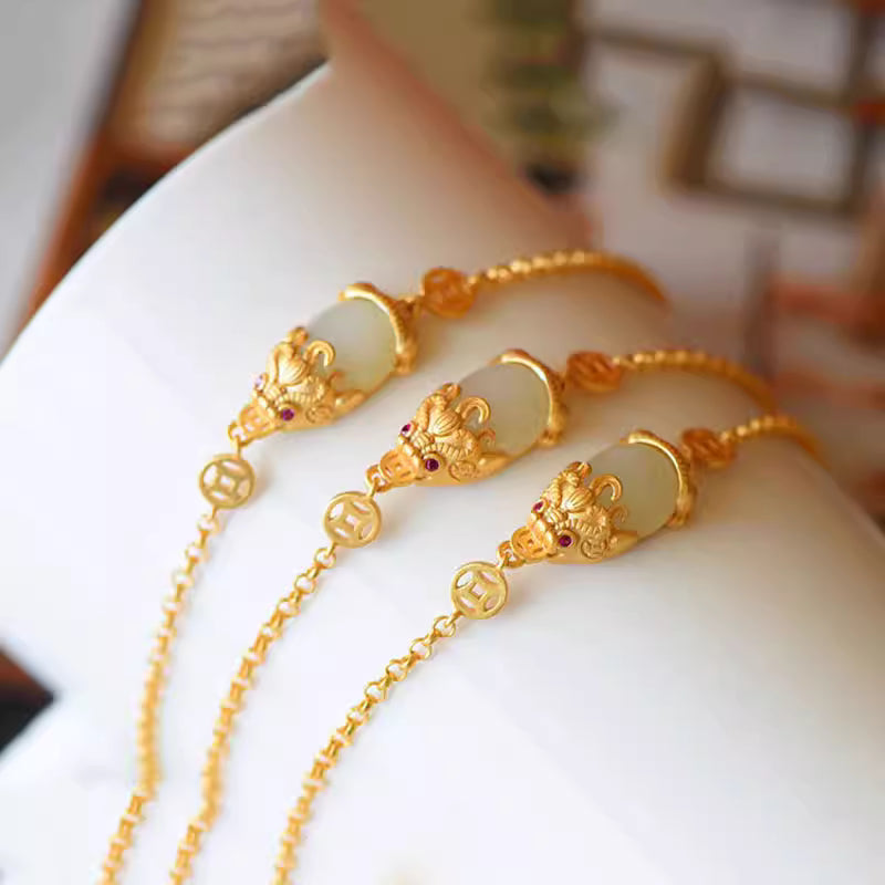 Pi Xiu Bracelet with Natural Hetian Jade – Elegant Chinese Wealth &  Luck Jewelry for Women