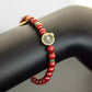 Fusheng Jade & Red Cinnabar Bracelet – Natural Jade Pi Disc, 925 Gold-Plated Charm, Chinese Lucky Amulet Beads for Women