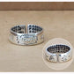 999 Fine Silver Heart Sutra Lotus Ring – Adjustable Open Band Unisex Couple Ring, Vintage Style