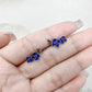 925 Sterling Silver Blue Plum Blossom Stud Earrings – Enamel Floral Chinese Style Dainty Flower Earrings for Women