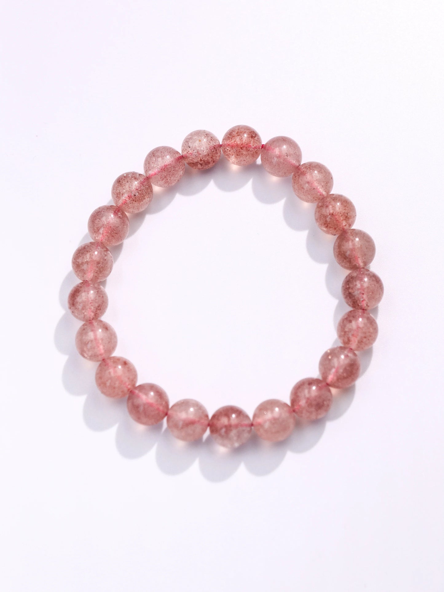 Natural Strawberry Crystal Bracelet – Emotional Balance & Self-Love Healing Jewelry
